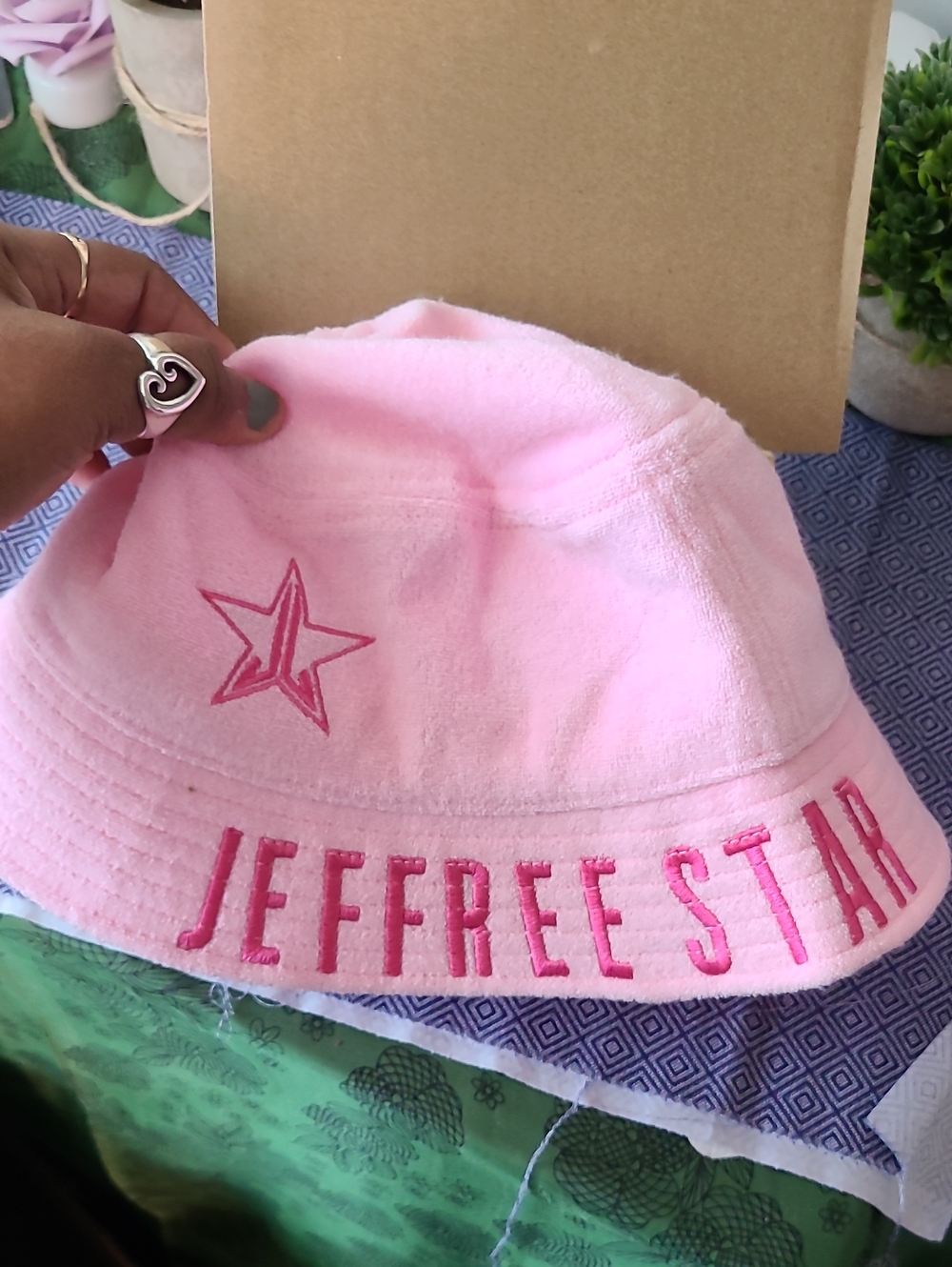 Jeffree Star Pink Velour Bucket Hat